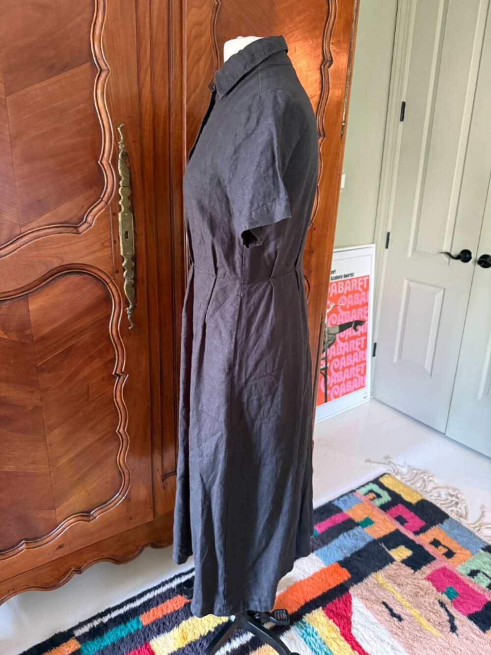 Ilana Kohn Black Linen Iris Shirt Dress Size XS - Picture 2 of 5